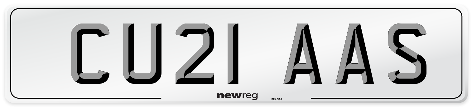 CU21 AAS Number Plate from New Reg